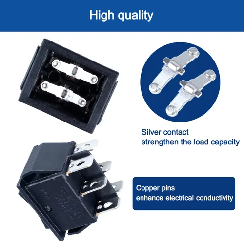 Miniatura 4 de 2 interruptores basculantes de polaridad de encendido y apagado, DPDT, 6 pines, 3 posiciones, interruptor basculante autobloqueante con cables
