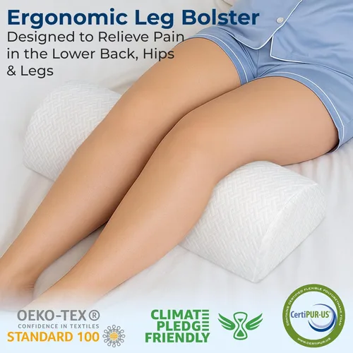 Miniatura 6 de 5 STARS UNITED Almohada de rodilla grande para personas que duermen de lado + almohada de rodilla para dormir de espalda, cojín de espuma