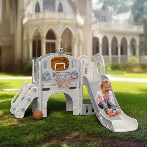 Miniatura 6 de YUFU Conjunto de Tobogán 9 en 1 para Niños Pequeños, Tobogán para Niños de 1-3 Años, Conjunto de Juegos para Niños Pequeños con Aro de Baloncesto