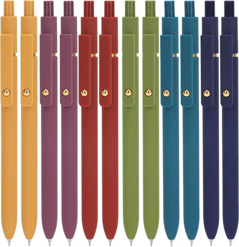 Miniatura 10 de Ddaowanx Bolígrafos de Gel, 10 Piezas 0.7mm Bolígrafos de Tinta Negra de Secado Rápido de Punta Fina con Escritura Suave, Lindos Artículos