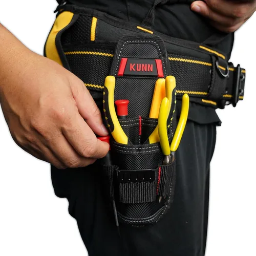 Miniatura 8 de KUNN Soporte de herramientas de construcción Pequeña bolsa de herramientas de electricista para cinturón de herramientas Rojo-2 paquetes