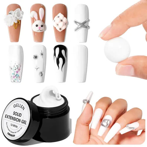 Miniatura 9 de Gellen Kit de uñas de gel, ataúd, 240 piezas, juego de extensión con todo, puntas de uñas Etch X, kit de bricolaje largo, pegamento de uñas de gel