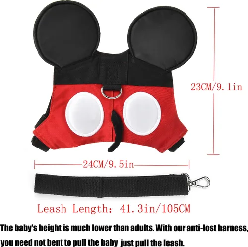 Miniatura 6 de Cinturón antipérdidas para niño pequeño con minicorrea de seguridad para niños y niñas, Rojo