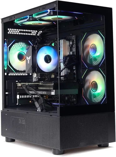 MXZ Computadora de escritorio para juegos de alto rendimiento, Ryzen 5 7500F Zenn 4 Arquitectura, RTX4070, B650, 16GB DDR5,1T NVME, 5 ventiladores