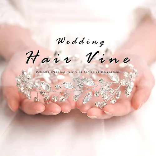 Miniatura 4 de JAKAWIN Bride Wedding Hair Piece Rhinestone Bridal Hair Accessories Diamond Hair Vine for Women HV113 1 Plateado