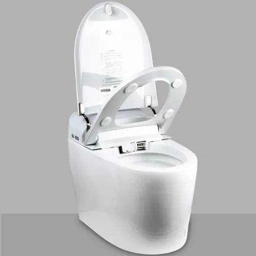 Miniatura 8 de EUROTO Inodoro de bidé inteligente, 1.28 GPF doble descarga, apertura y cierre automático, descarga automática, sensor de pie, asiento
