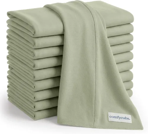 Miniatura 21 de Comfy Cubs - Juego de 10 paños para eructos de bebé - Grandes, 6 capas, 100% algodón ultraabsorbente para baba, saliva y desordenes de bebés recién