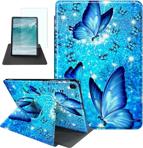 Miniatura 20 de Rossy Funda para Samsung Galaxy Tab A7 Lite de 8.7 pulgadas 2021 (SM-T220/T225/T227) + protector de pantalla giratorio de 360 grados con soporte