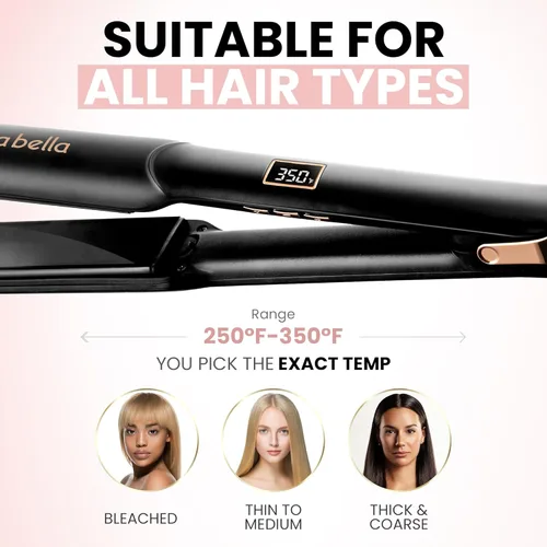 Miniatura 5 de ELLA BELLA® Plancha Alisadora de Cerámica para Cabello • Plancha Profesional para Alisar el Cabello • Pantalla Digital para Controlar con Precisión