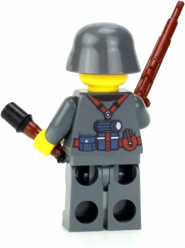 Miniatura 5 de Battle Brick Minifigura de soldado alemán Kar98 WW2 Impreso en los Estados Unidos Minifig militar genuino 1.6 pulgadas de alto Gran regalo
