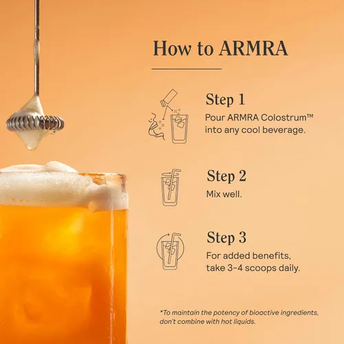 Miniatura 8 de ARMRA Colostrum™ Polvo premium, alimentado con hierba, salud intestinal, hinchazón, inmunidad para la piel y el cabello, contiene más de 400