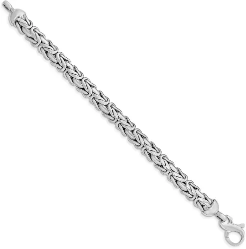 Miniatura 2 de Pulsera de eslabones de plata de ley 925 maciza con cierre de langosta seguro de 7.5in.