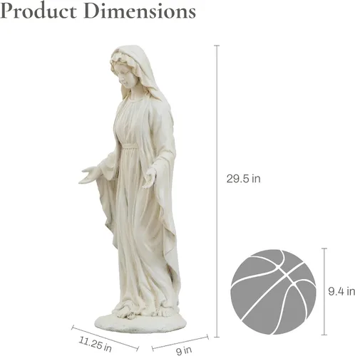 Miniatura 2 de LuxenHome - Estatua de Virgen María para exteriores, estatua religiosa de jardín de 30 pulgadas, estatua de la Santísima Madre al aire libre