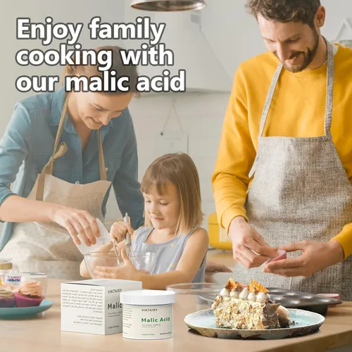 Miniatura 6 de Viktairy 8 onzas de ácido málico, ácido málico de grado alimenticio en polvo sabor agrio para hacer dulces agrios, ositos de goma agria, bebidas