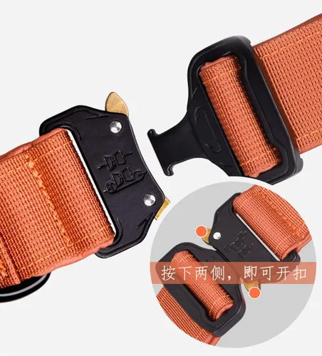 Miniatura 5 de Collar táctico para perro, collar ajustable de nailon para entrenamiento militar con mango de control y hebilla de metal pesado para perros medianos
