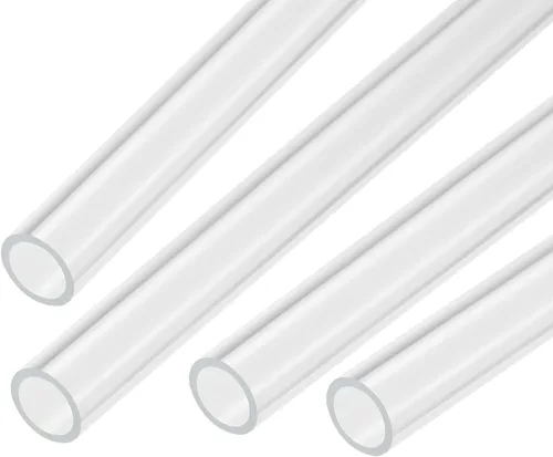 MECCANIXITY Tubo acrílico transparente rígido redondo 12mm(1/2") DI 15mm(0.6") DE 14" para lámparas y linternas, sistema de refrigeración por agua,