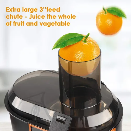 Miniatura 5 de Exprimidor extractor picberm Exprimidor de boca ancha, exprimidor centrífugo de 3 velocidades para frutas y verduras, potente exprimidor con función