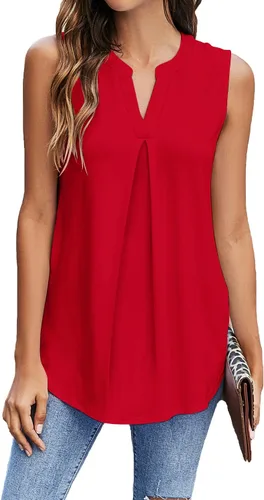 Newchoice Camisetas sin mangas para mujer, cuello en V, sin mangas, para verano, holgadas, casuales, tallas S a 3XL