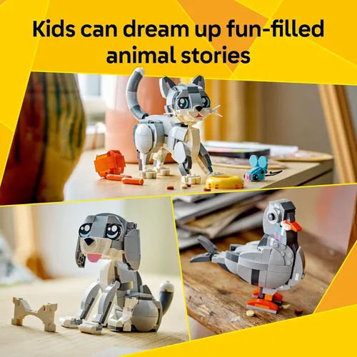 Miniatura 3 de LEGO Creator 3 en 1 Juguete de Gato Juguetón - Juguete de Construcción con 3 Opciones de Construcción, Gato, Perro o Paloma - Regalo de Cumpleaños