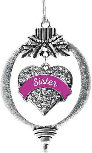 Miniatura 149 de Inspired Silver Adornos festivos de dije de corazón pave de plata con circonitas cúbicas