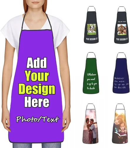 Miniatura 32 de Delantal Personalizado, Diseña Tu Propio Delantal de Cocina para Cocinar, Sube Tus Fotos Favoritas Logo, Añade Cualquier Nombre o Texto
