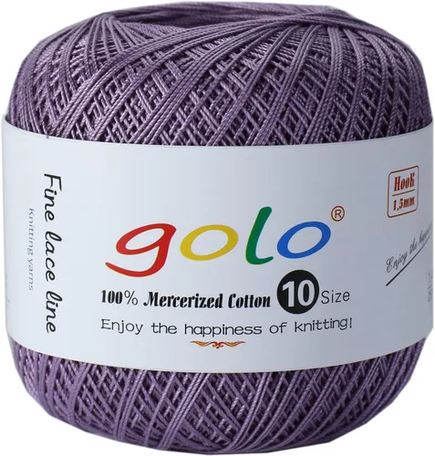 Miniatura 136 de Golo - Bolas de hilo para crochet de algodón tamaño 10, color algodón para crochet D-Fresa D078-fresa