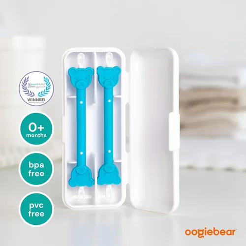 Miniatura 4 de Oogiebear – Limpiador de oídos y nariz para bebés, 2 unidades Azul con estuche