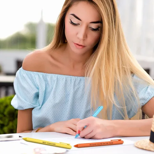Miniatura 6 de Geyee Paquete de 30 bolígrafos de agradecimiento a los empleados, divertidos bolígrafos inspiradores coloridos para oficina, cita motivacional