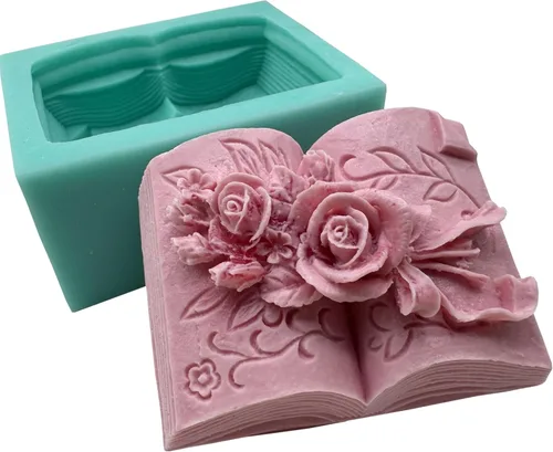 Miniatura 15 de Molde de jabón de silicona de dos libros, moldes de cera de vela hechos a mano, molde de silicona para pastel de mousse de chocolate, gelatina
