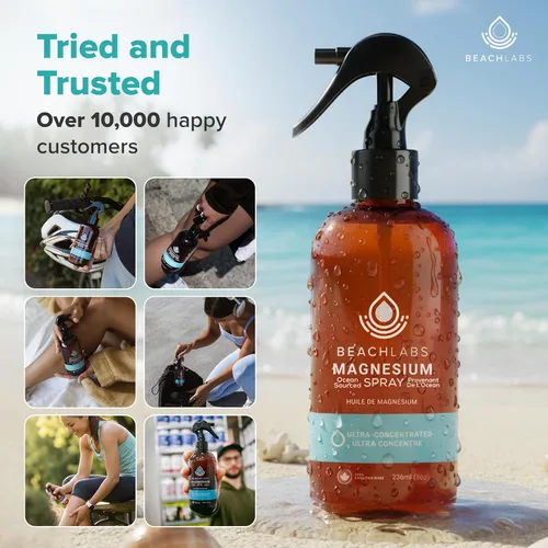 Miniatura 7 de Spray de magnesio (paquete de 2) – procedente del océano y 100% fabricado en Canadá Spray de magnesio para pies y cuerpo Agua de mar concentrada
