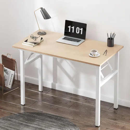 Miniatura 2 de Need AC5AW - Escritorio pequeño plegable, resistente y robusto para computadora, oficina en casa, dormitorios y espacios pequeños, no requiere Roble