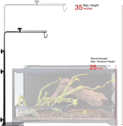 Miniatura 2 de Soporte de lámpara de reptil, soporte de lámpara de calor ajustable de 35 pulgadas, soporte de terrario para sostener lámpara de reptiles