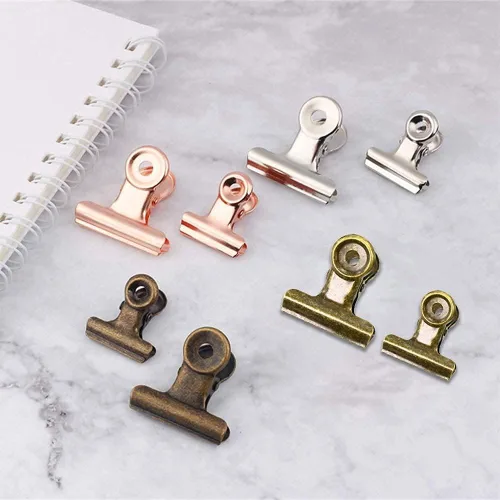Miniatura 5 de Pinzas Bulldog con agujero para pasador, clips de archivo de papel con resorte fuerte, clips de metal pequeños, abrazaderas de sellado para bolsas