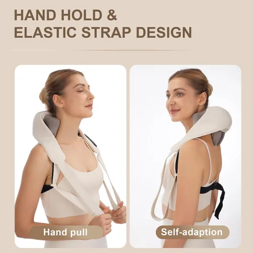 Miniatura 5 de Masajeador eléctrico de cuello y hombros con calor, inalámbrico para amasar la espalda, trapecio Shiatsu, almohadas de masaje para aliviar el dolor