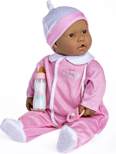 La Baby Hispanic - Muñeca hispana de cuerpo suave pequeño de 20 pulgadas | JC Toys - La Baby | Lavable | Rosa y blanco extraíble con sombrero, Rosa