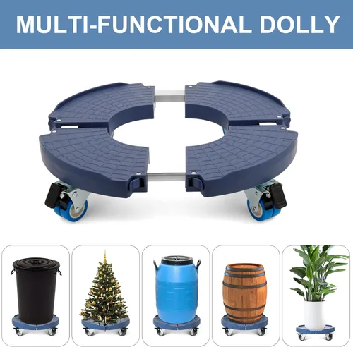 Miniatura 4 de W B D WEIBIDA Carrito para plantas con ruedas de servicio pesado, capacidad de 440 libras, ajustable de 15 a 21 pulgadas, soporte rodante para Azul