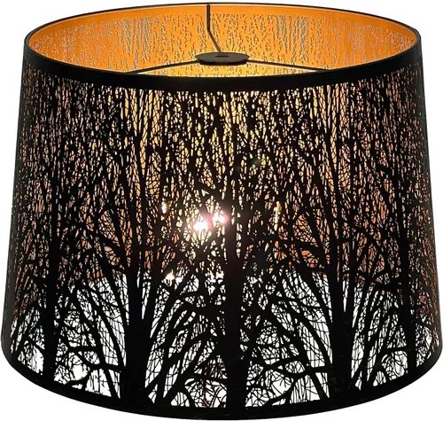 Miniatura 12 de Pantalla grande de lámpara de tambor con proceso de grabado en metal, Alucset, para lámpara de mesa y de pie, diseño de estrellas celestes, 12 x 14