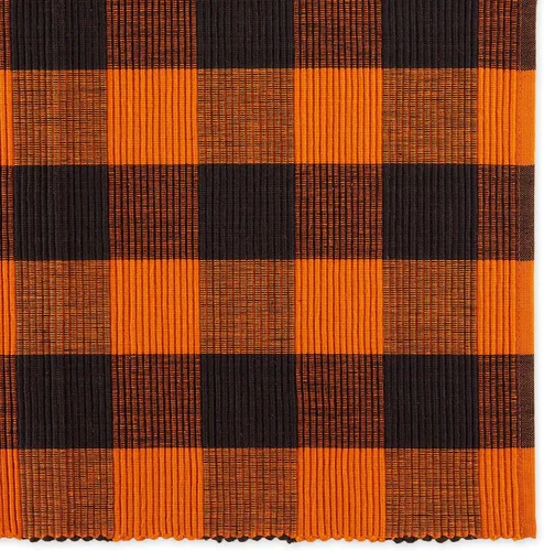 Miniatura 2 de DII Buffalo Check Collection - Juego de manteles individuales clásicos de granja, 13x19, naranja y negro, 6 piezas