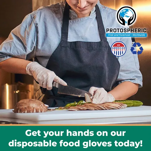Miniatura 8 de Protospheric Guantes desechables para preparación de alimentos, guantes súper polivinílicos seguros para alimentos, perfectos para cocinar y servir