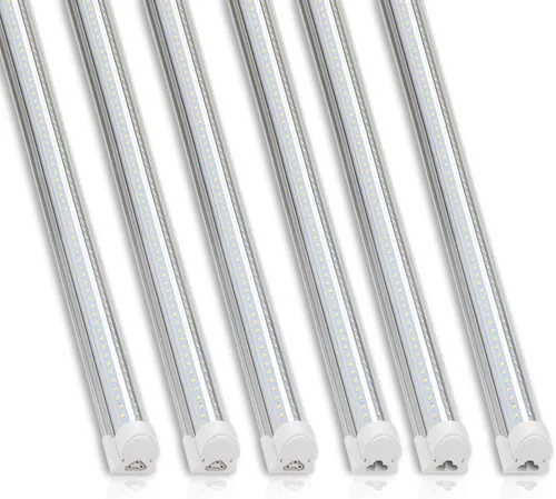 Miniatura 15 de Barrina Luz LED de tienda de 8 pies, 72 W, 10000 lúmenes, 6500 K, luces de tubo LED enlazables de cubierta transparente, lámpara T8 integrada, luces