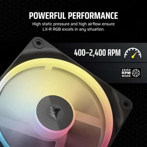 Miniatura 6 de CORSAIR iCUE Link LX120-R RGB Ventilador PWM invertido de 4.72 pulgadas (120 mm) – Ventilador individual – Bajo ruido, rodamiento de cúpula