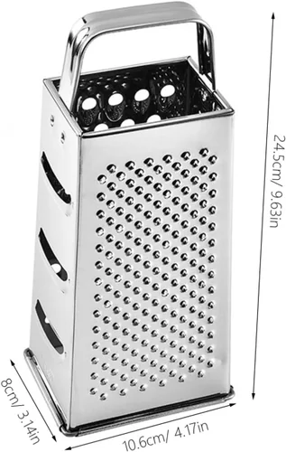Miniatura 2 de Rallador de caja de acero inoxidable de 4 lados, rallador de cocina multiusos para queso, verduras y papas, para preparación de comidas y cocción