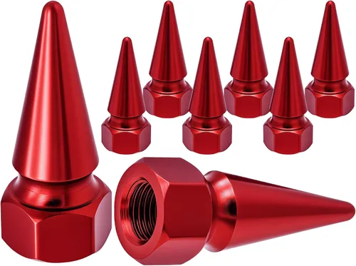 Miniatura 15 de 4 piezas de tapas de válvula de rueda con forma de punta, tapa de aire de aluminio para automóviles, cubiertas universales de válvula de rueda a