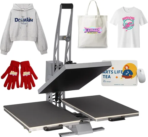 Miniatura 10 de Prensa térmica de 16 x 24 pulgadas, máquina de prensa de calor manual para camisetas, máquina de prensado de camisetas para ropa, bolsas, cortina