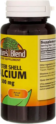 Miniatura 5 de Nature's Blend Oyster Shell Calcio 500 mg Comprimidos - 100 ct, paquete de 2