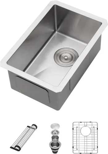 Miniatura 27 de Sarlai - Fregadero de cocina, de 30 x 18 pulgadas, empotrado, simple, de acero inoxidable calibre 16