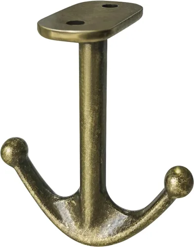 Ganchos de techo de doble punta de aleación de zinc, paquete de 4 ganchos para colgar debajo del estante, toalla colgante, bata, tapa de ropa, baño,