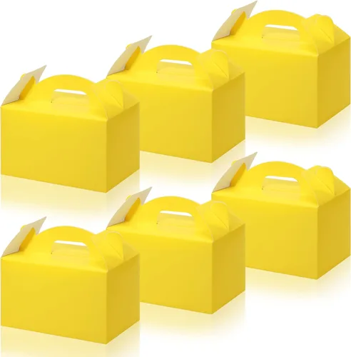36 cajas de regalo de fiesta, cajas de regalo de papel a dos aguas con asas para cumpleaños, boda, ducha, suministros de fiesta de Navidad, 6 x 3.5