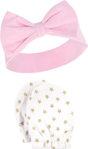 Miniatura 31 de Hudson Baby Conjunto de diadema de algodón y manoplas para rascar para bebé
