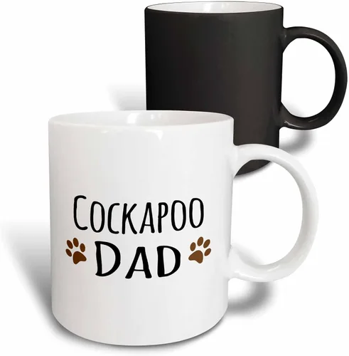 Miniatura 8 de 3dRose Cockapoo Dog Dad - Taza de 11 onzas, color negro